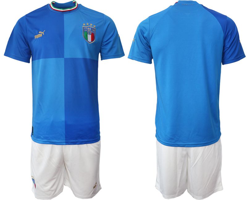 Men 2022 World Cup National Team Italy home blue blank Soccer Jerseys